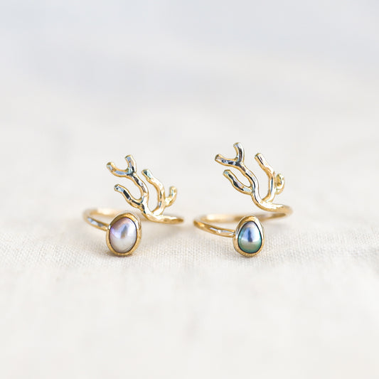 Gold Sz. 7 Coral Branch Ring