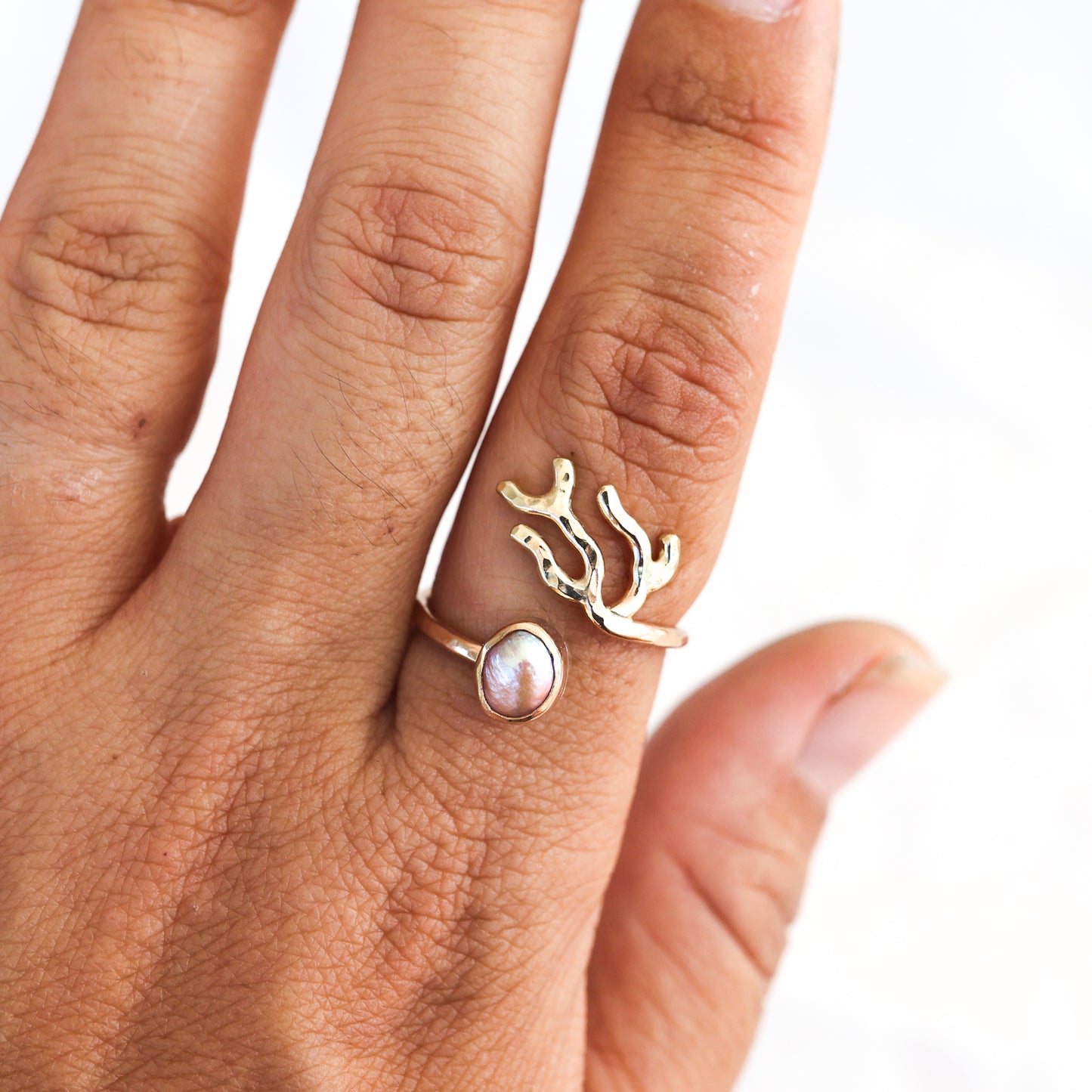 Gold Sz. 9 Coral Branch RIng