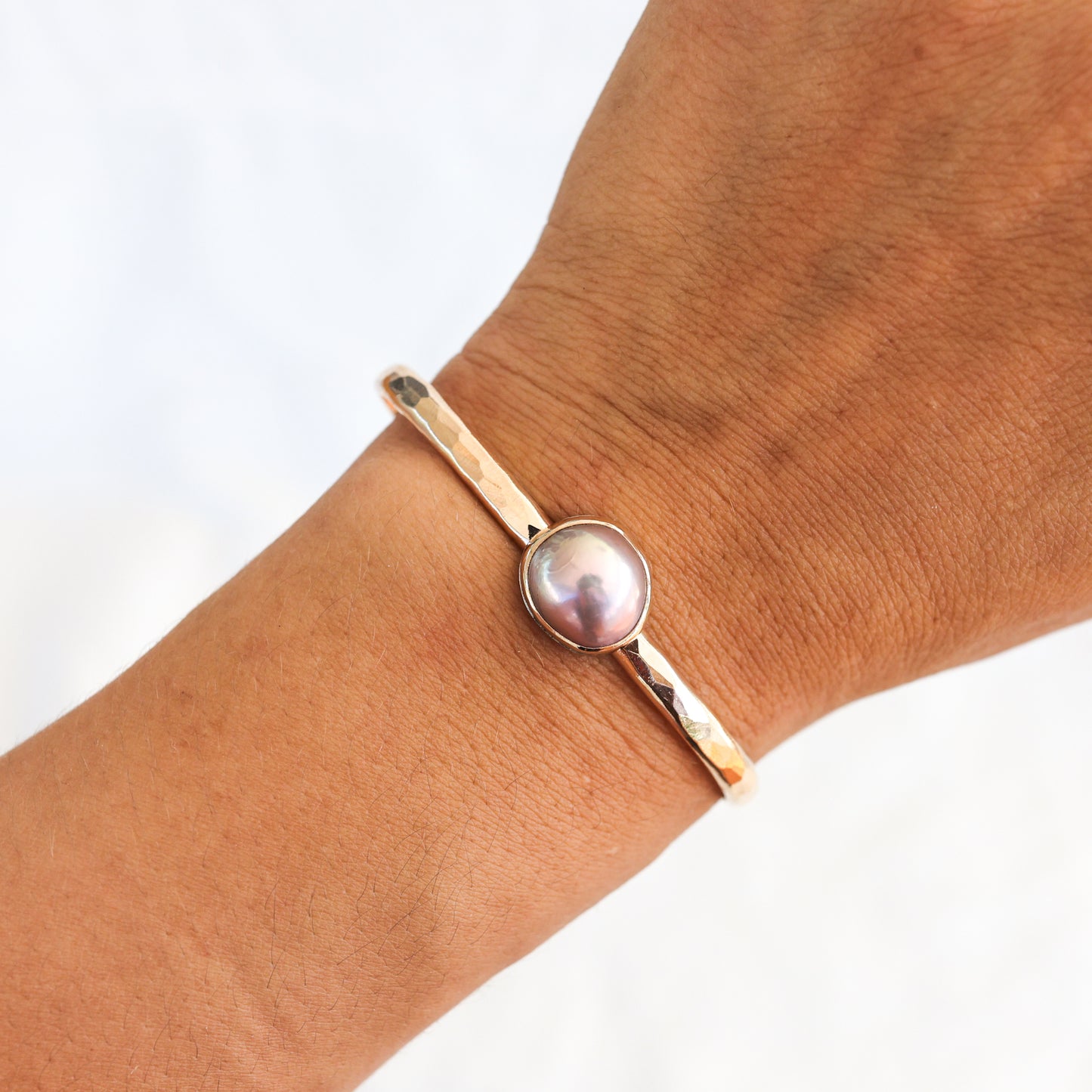 Gold Pink Edison Pearl Cuff