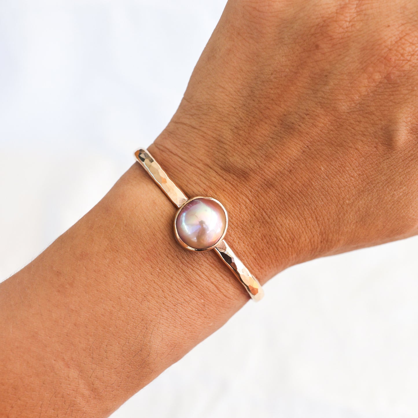 Gold Pink Edison Pearl Cuff