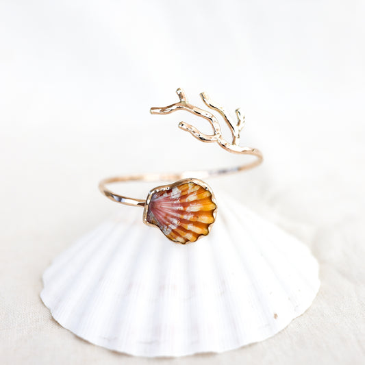 Gold Coral Branch Cuff