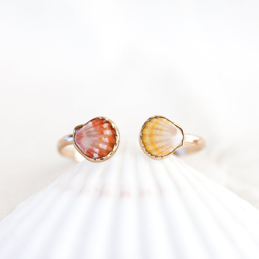Gold Double Sunrise Shell Cuff