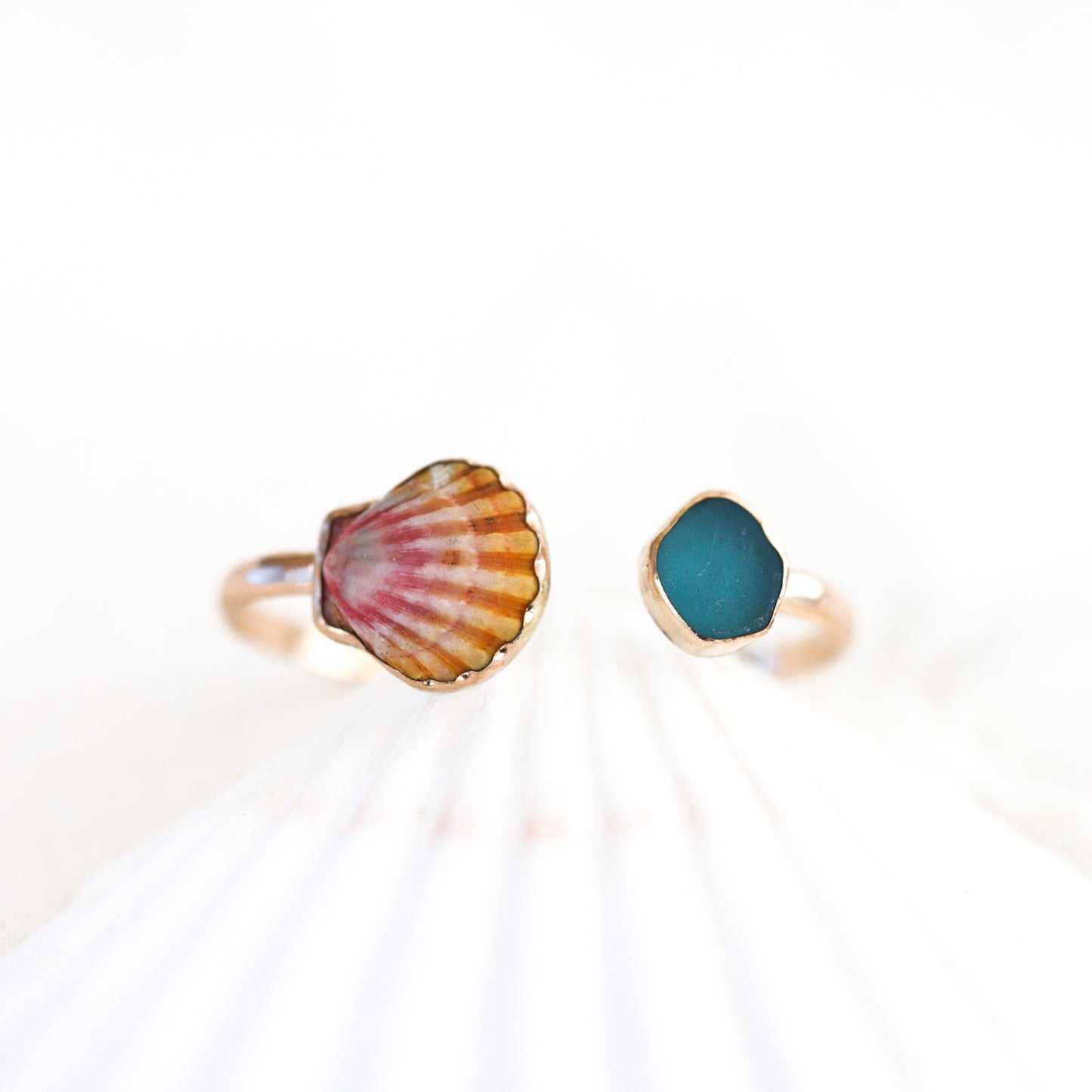 Gold Sunrise Shell and Seaglass Cuff