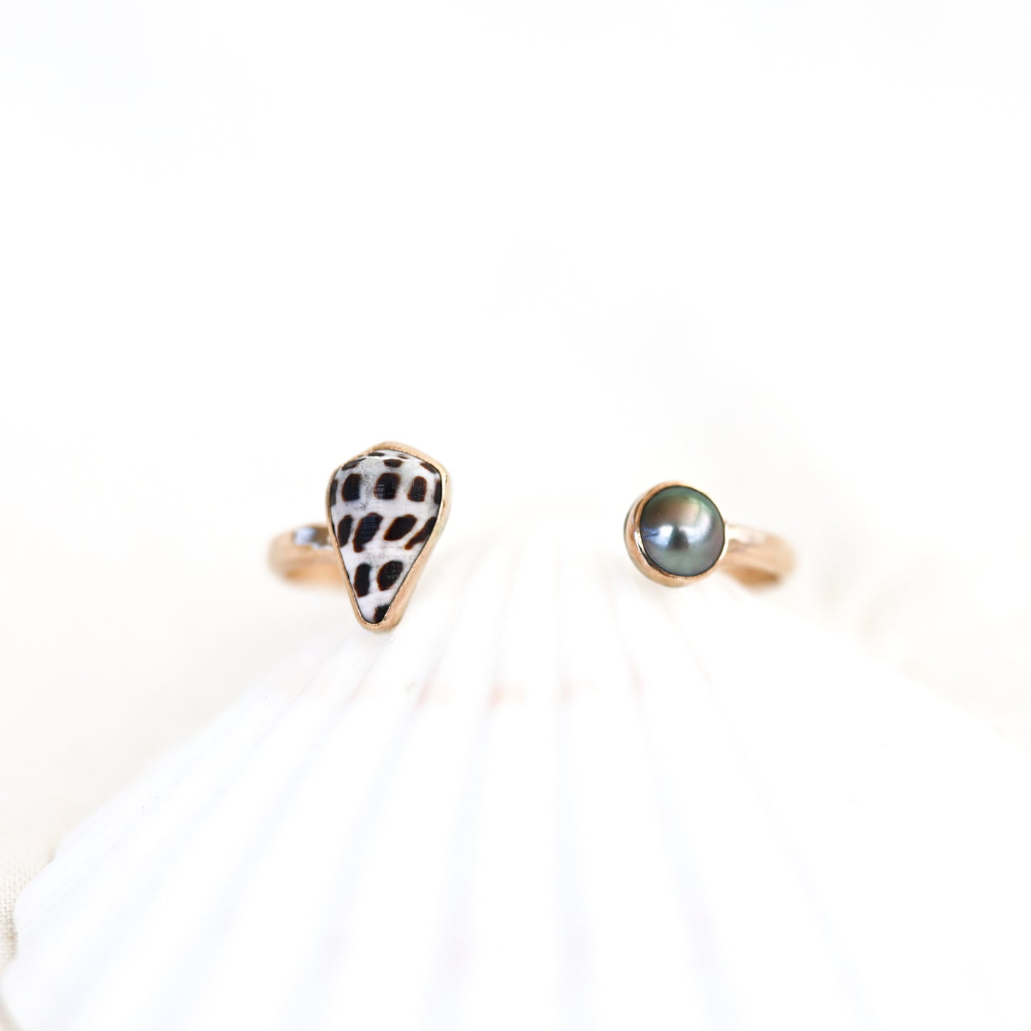 Gold Hebrew Cone and Tahitian Pearl Cuff