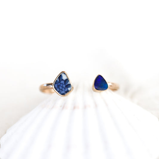 Gold Sea Pottery and Australian Opal Cuff