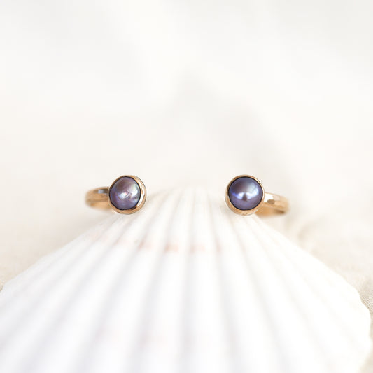 Gold Double Pink Edison Pearl Cuff