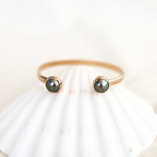 Gold Double Tahitian Pearl Cuff