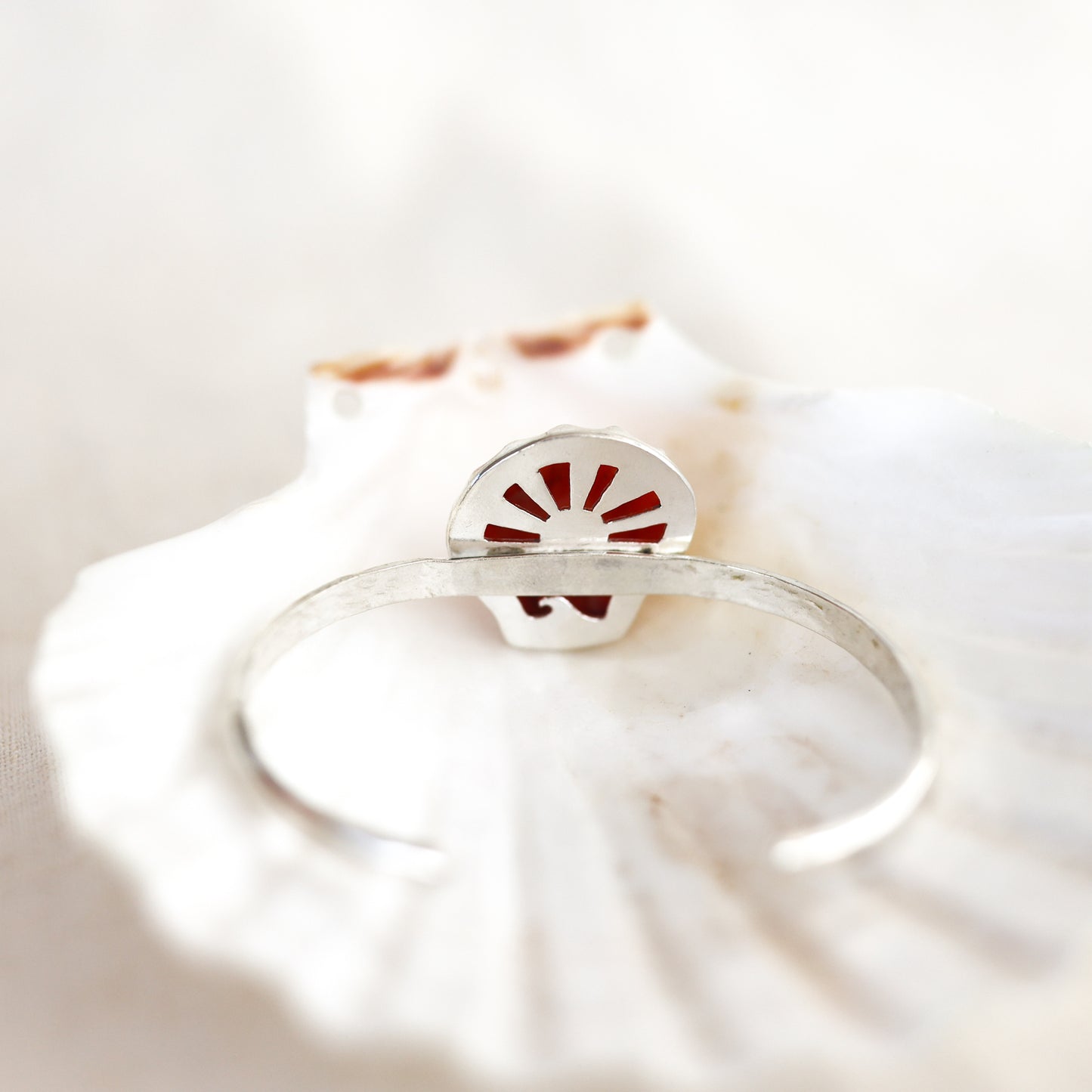 Silver Sunrise Shell Cuff