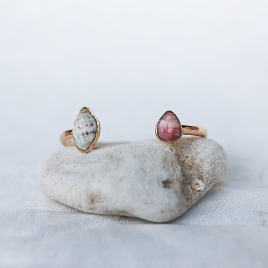 Gold Shell and Peruvian Opal Cuff