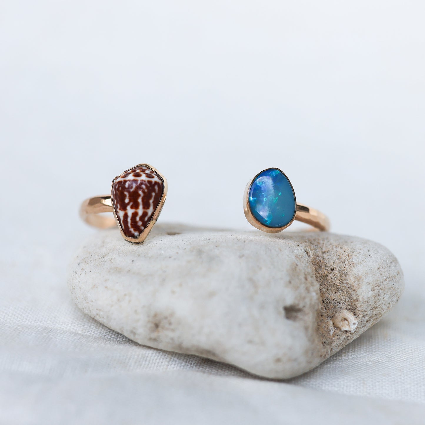 Gold Cone Shell And Australian Opal Cuff