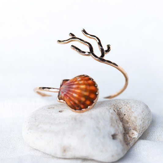 Gold Coral Branch Cuff