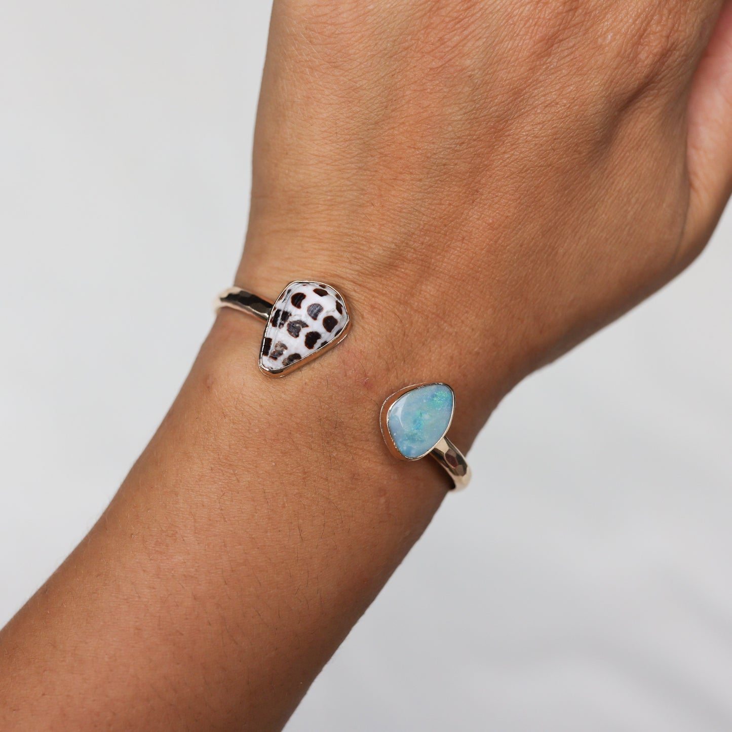 Gold Hebrew Cone And Australian Opal Cuff