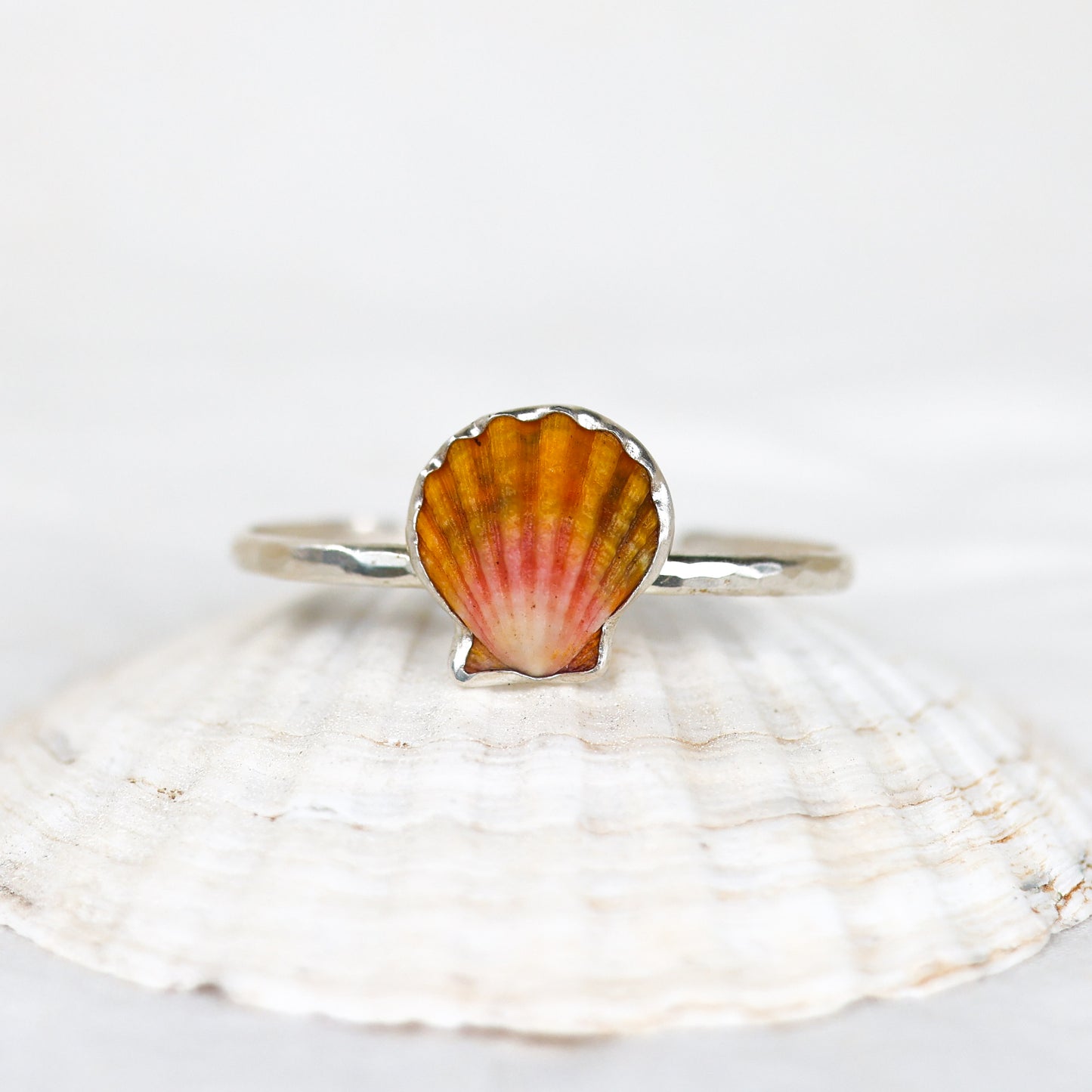 Silver Sunrise Shell Cuff