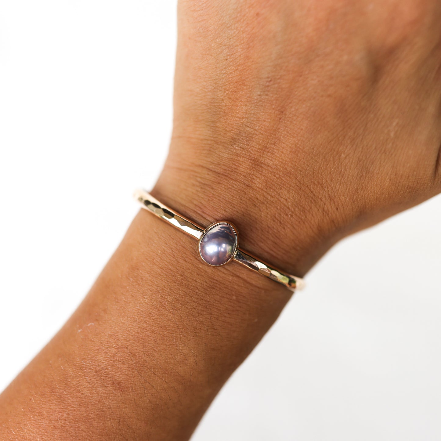 Gold Pink Edison Pearl Cuff