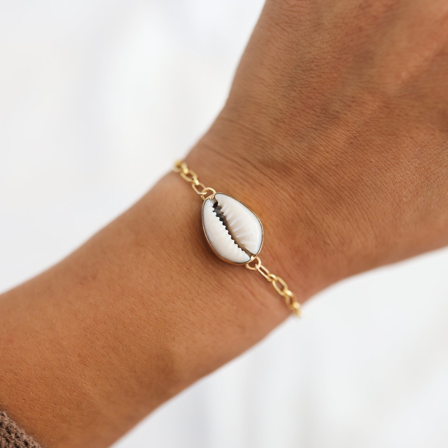 Gold Cowrie Chain Bracelet