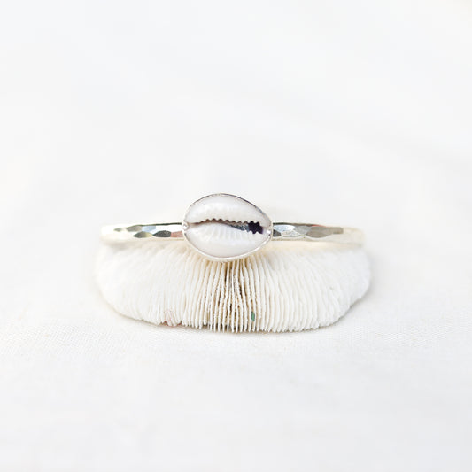 Silver Cowrie Shell Cuff