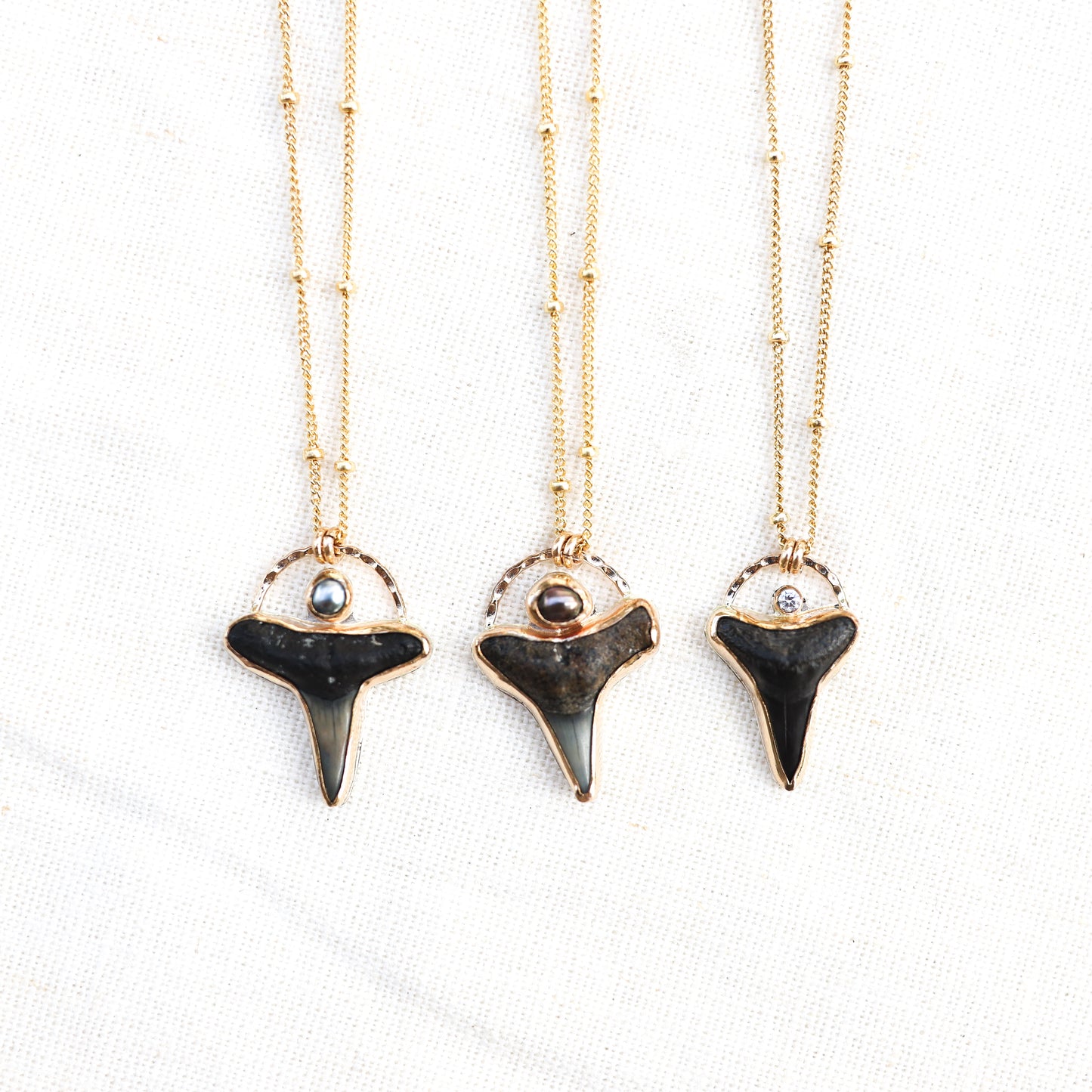 Gold Bre Shark Tooth Necklaces