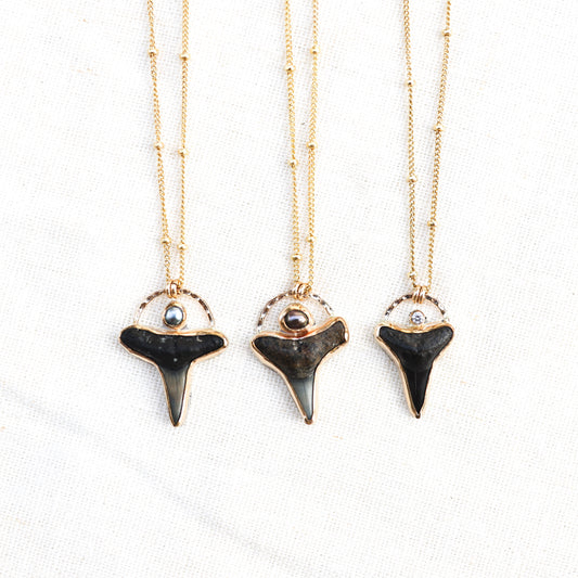 Gold Bre Shark Tooth Necklaces