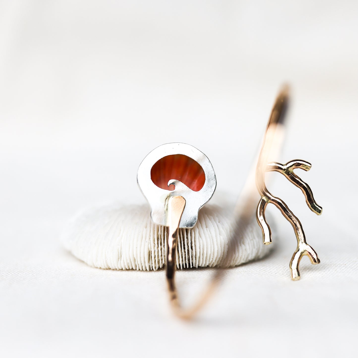 Gold Coral Branch Cuff