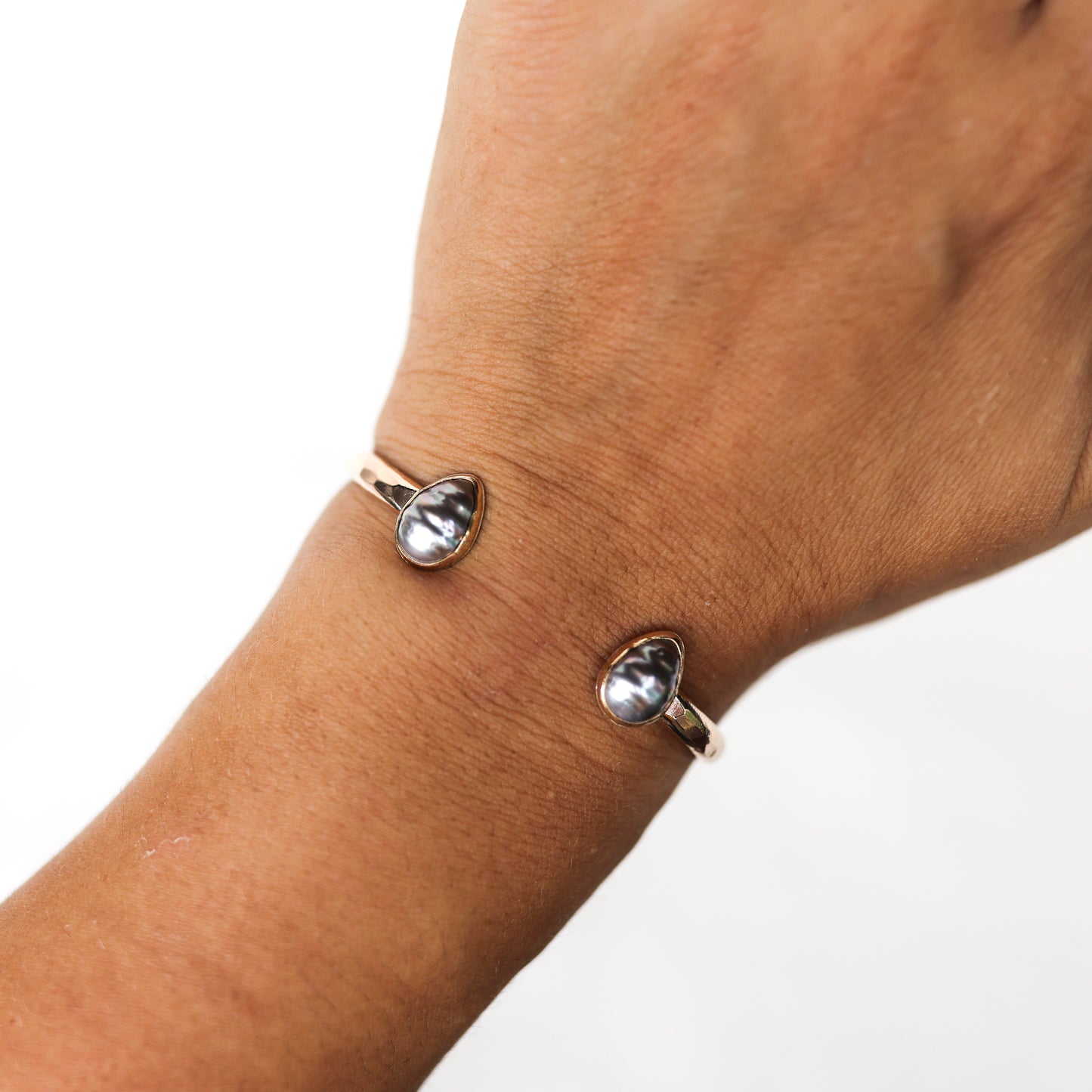 Gold Double Tahitian Pearl Cuff