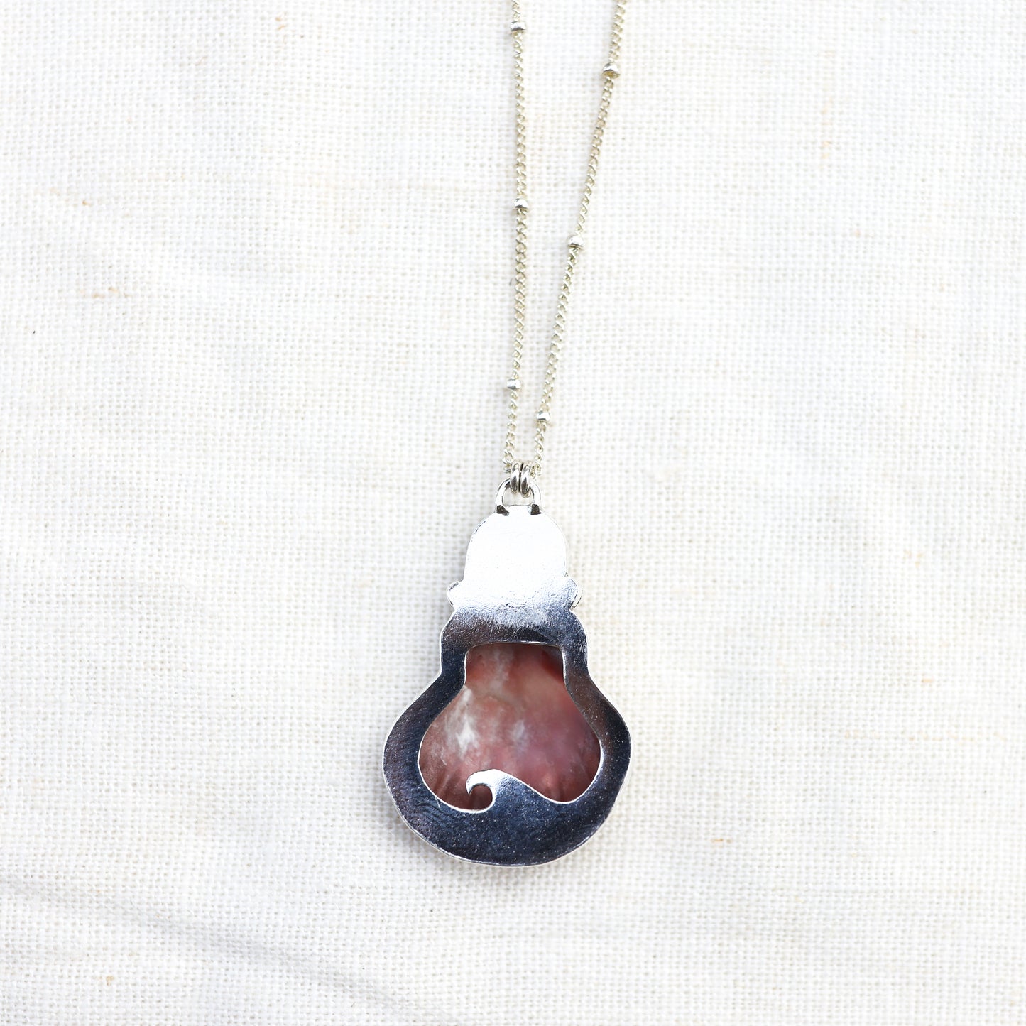 Silver Sunrise Shell and Tahitian Pearl Necklace