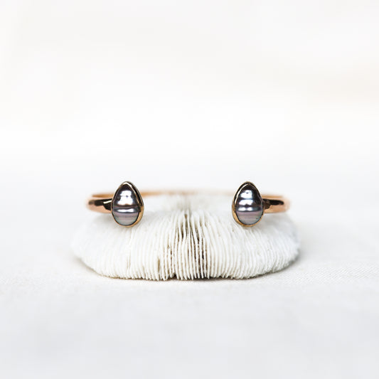 Gold Double Tahitian Pearl Cuff