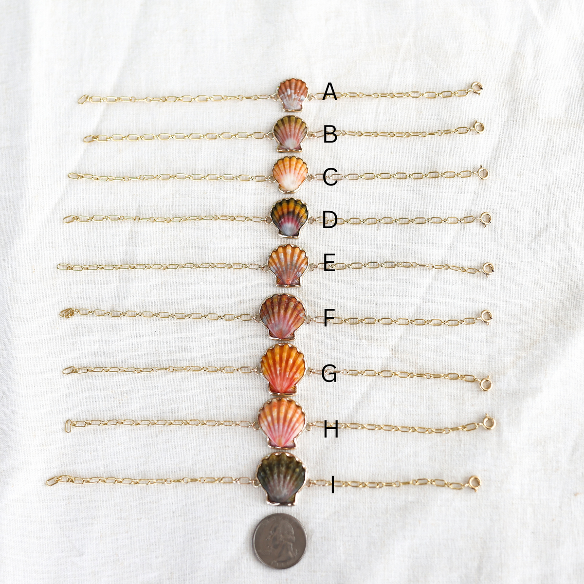 Gold Sunrise Shell Chain Cuff