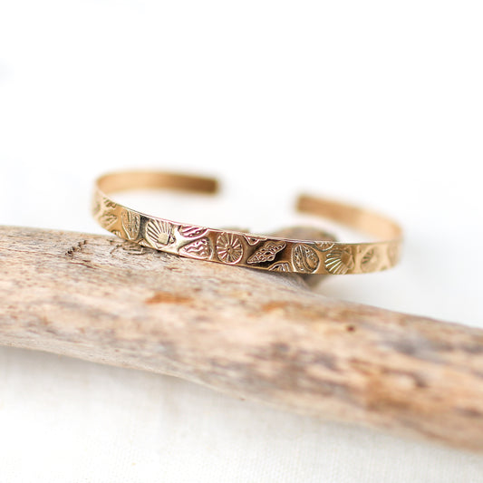 Gold Stamped Shell Cuff