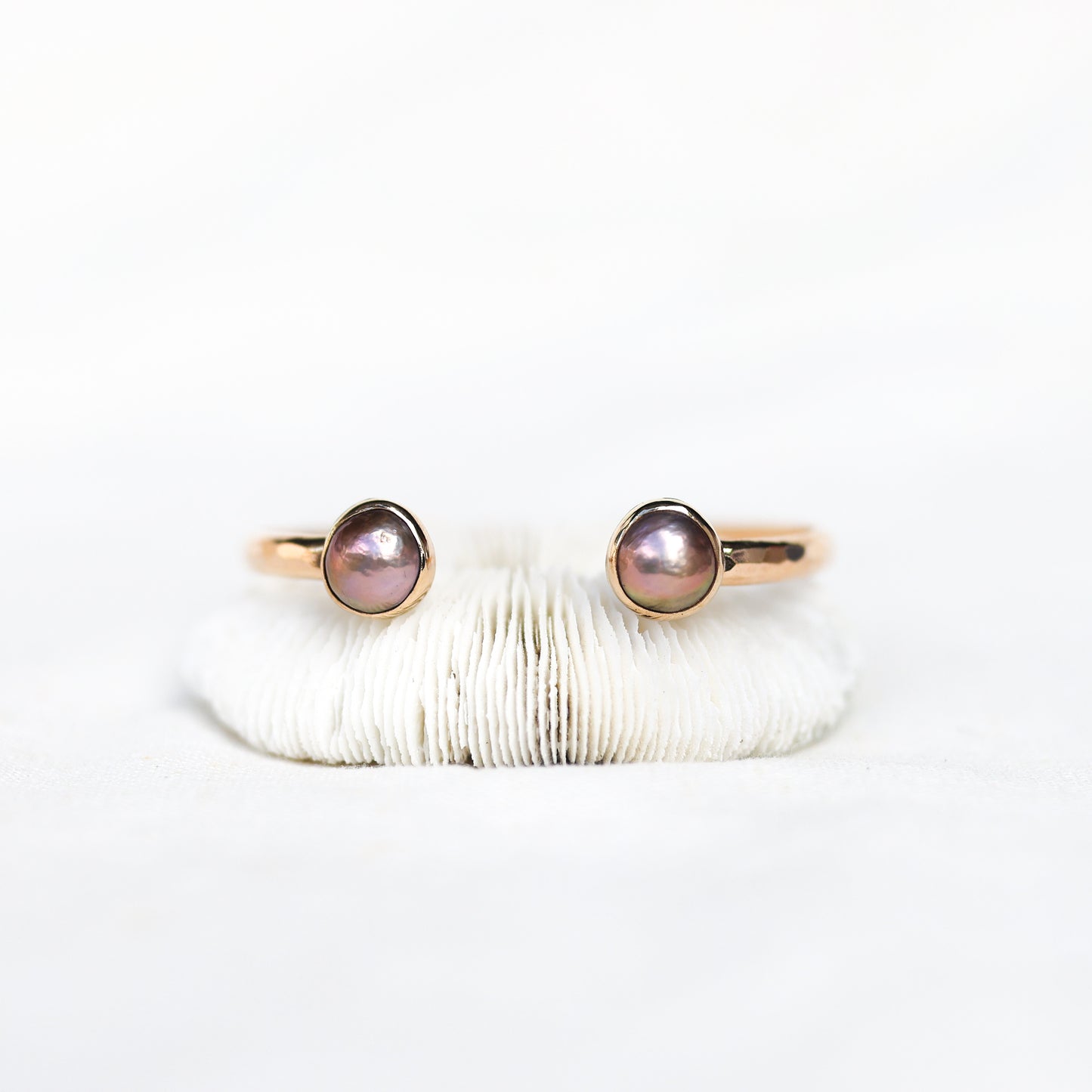 Gold Double Pink Edison Pearl Cuff