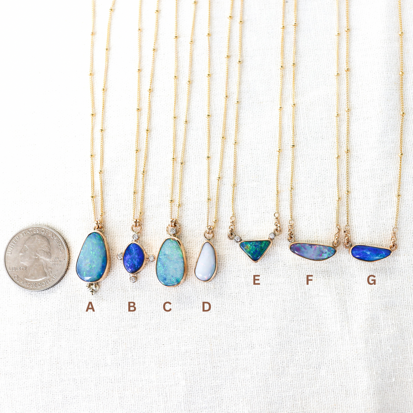 Gold Opal Necklaces