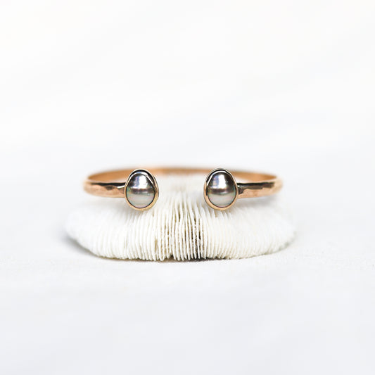 Gold Double Tahitian Pearl Cuff