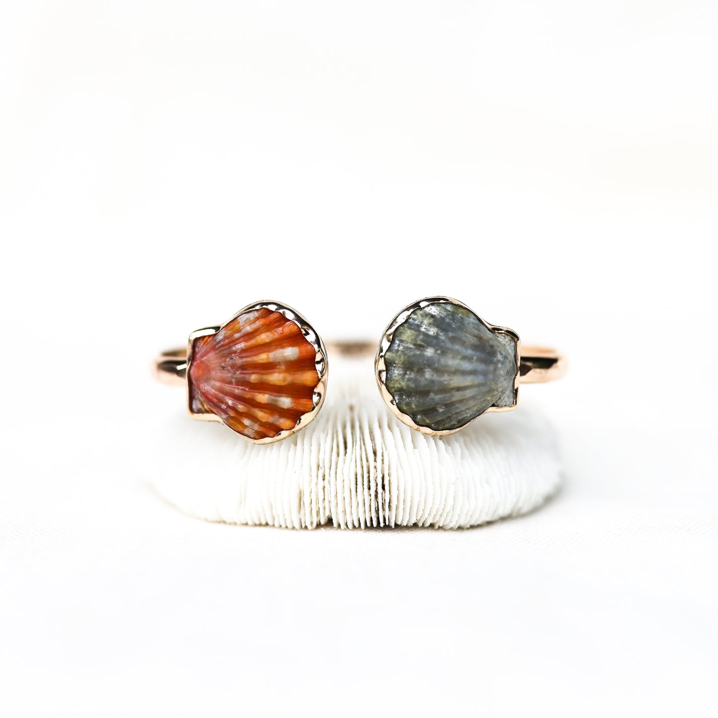 Gold Double Sunrise Shell Cuff