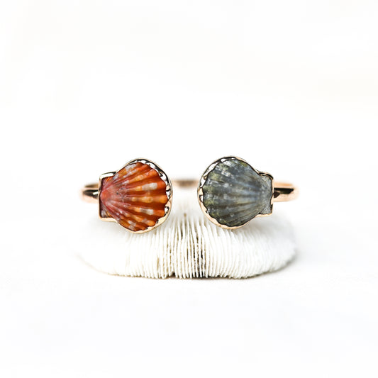 Gold Double Sunrise Shell Cuff
