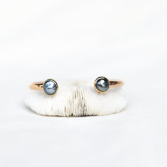 Gold Double Tahitian Pearl Cuff