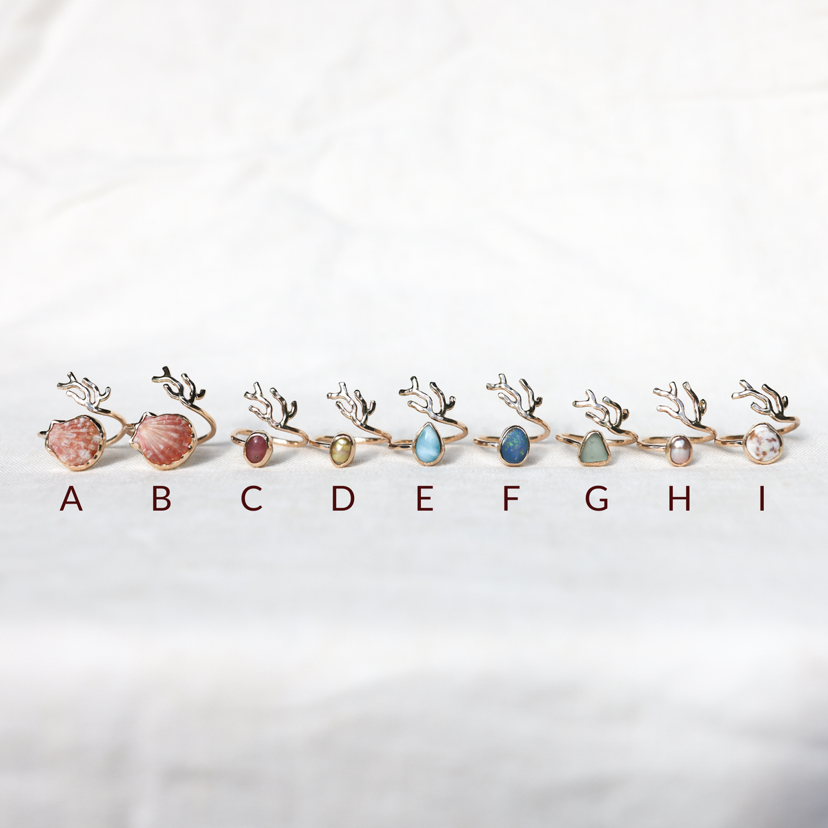 Gold Sz. 7 Coral Branch Ring