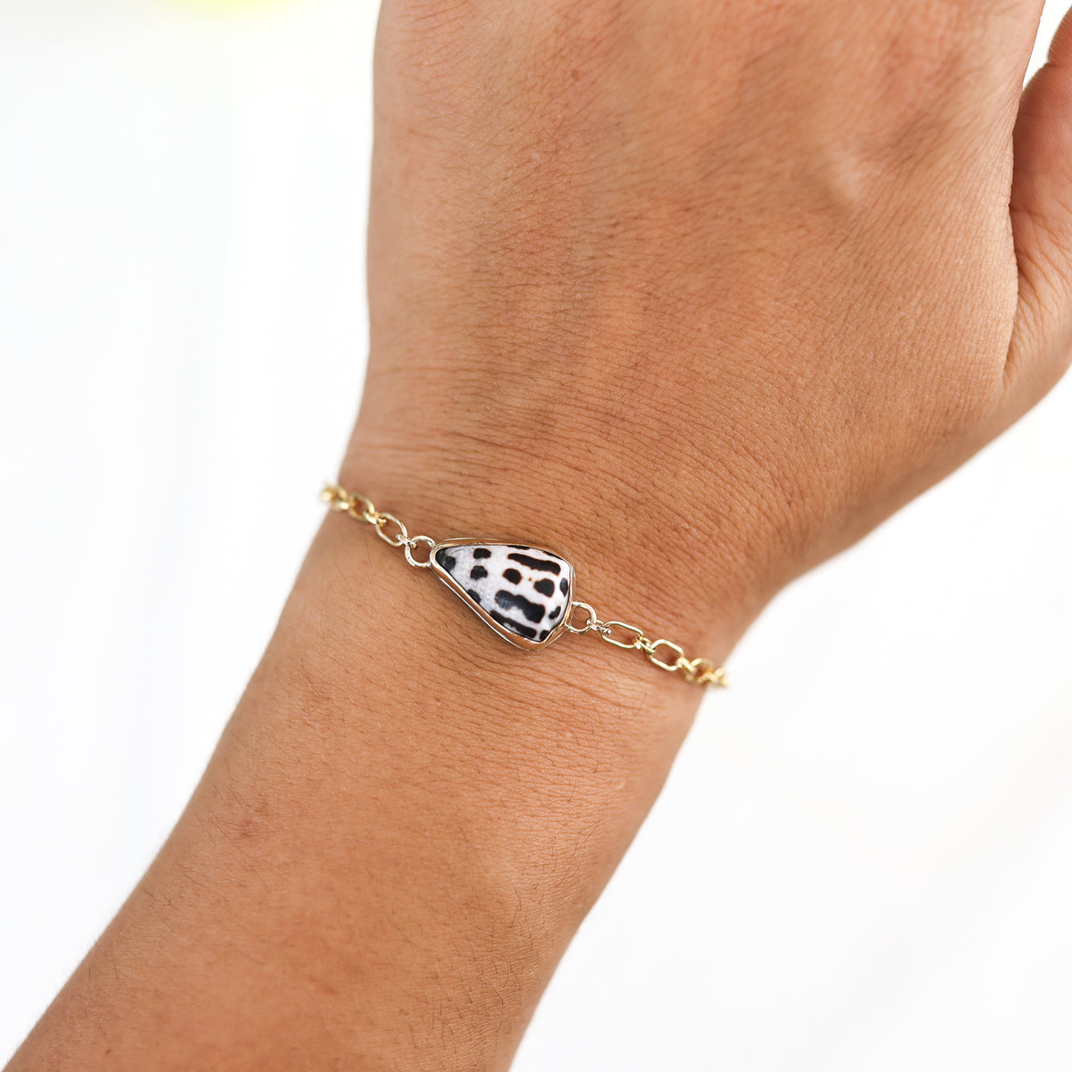 Gold Pearl and Shell Chain Bracelets