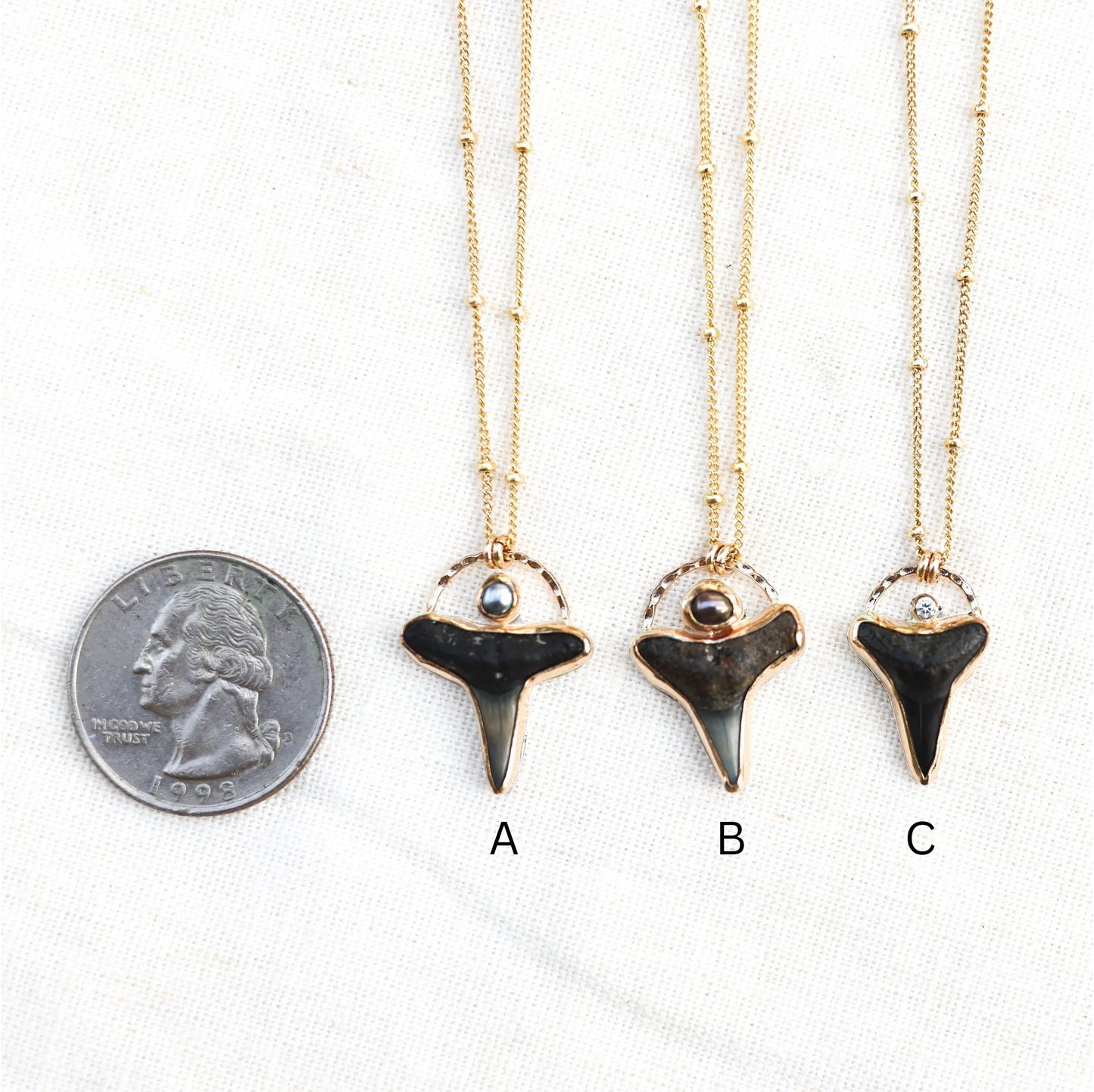 Gold Bre Shark Tooth Necklaces