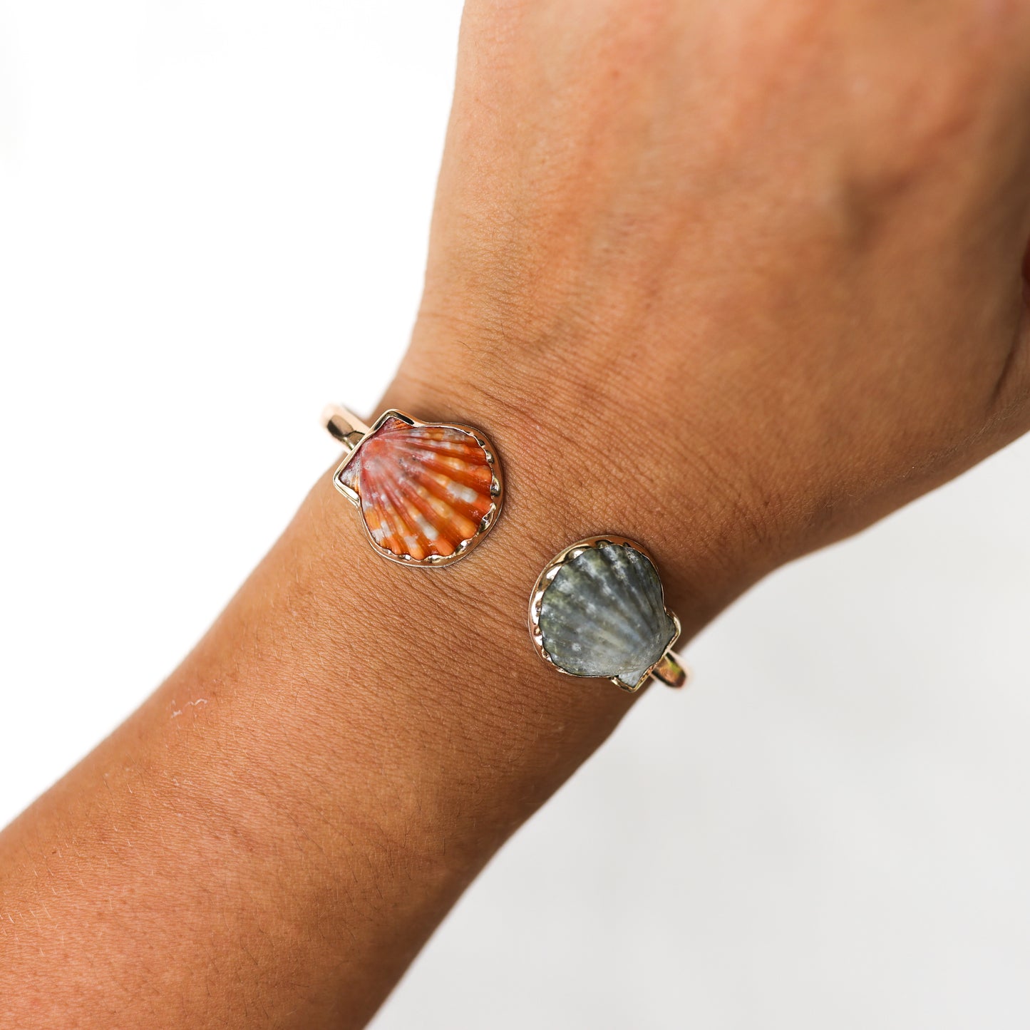 Gold Double Sunrise Shell Cuff