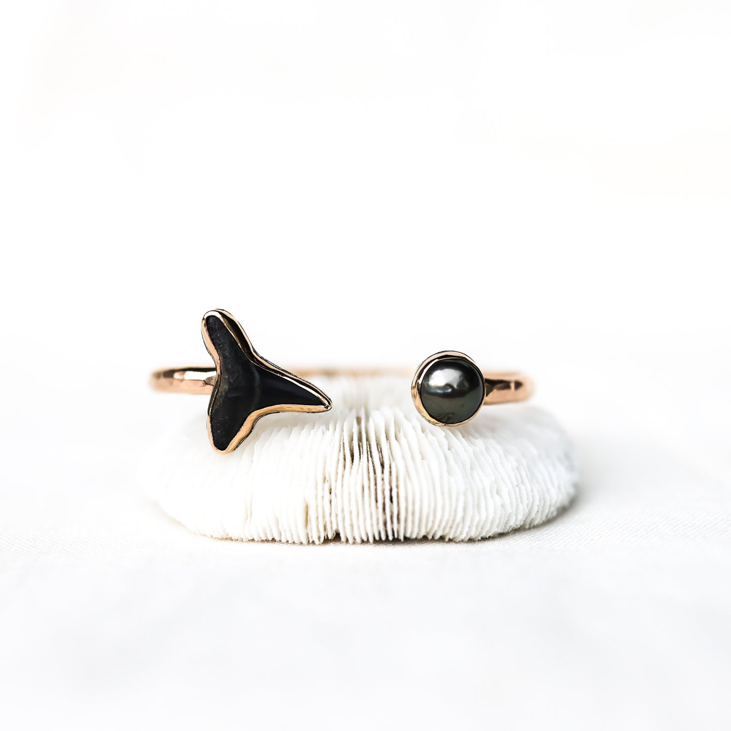 Gold Shark Tooth Tahitian Pearl Cuff
