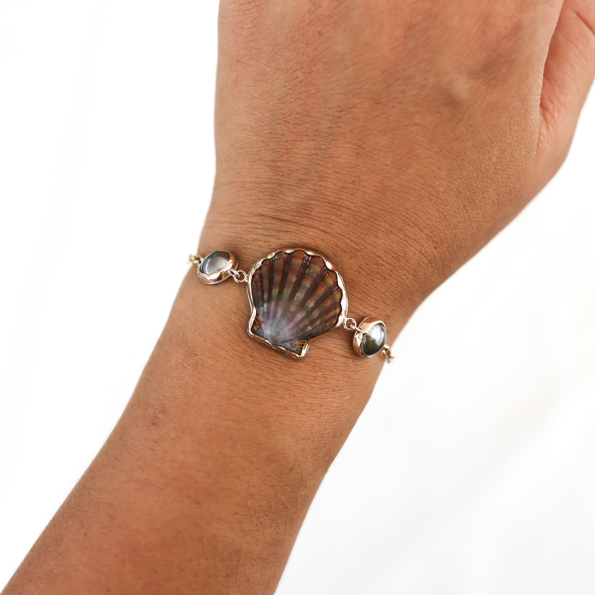 Gold Sunrise Shell Charm Chain Bracelets