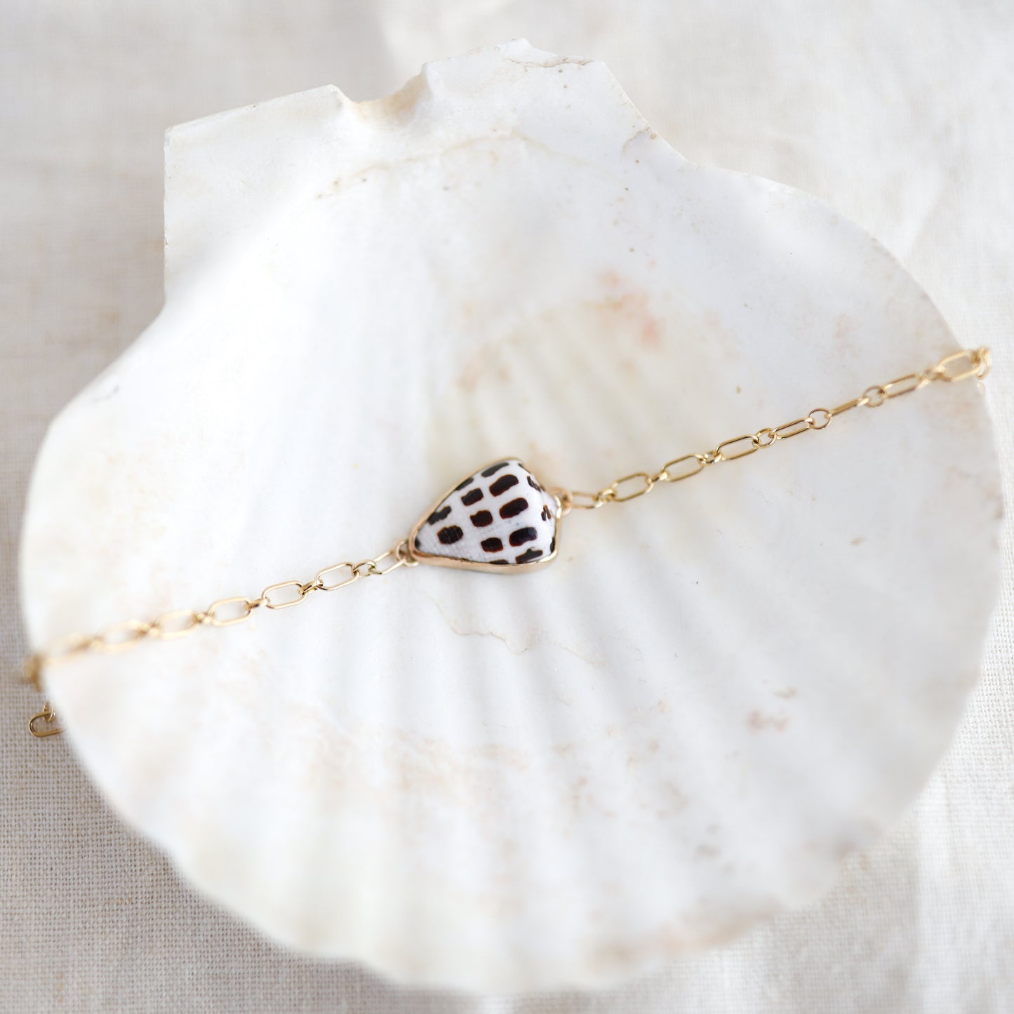 Gold Cone Shell Chain Bracelets