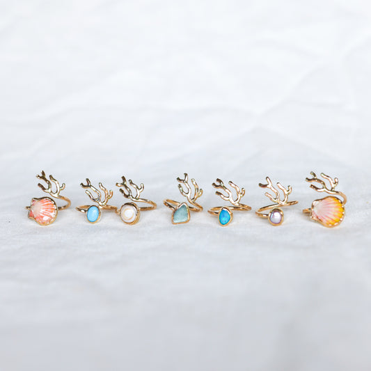 Gold Sz. 6 Coral Branch Rings