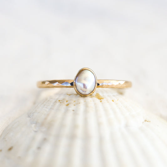 Gold White Edison Pearl Cuff