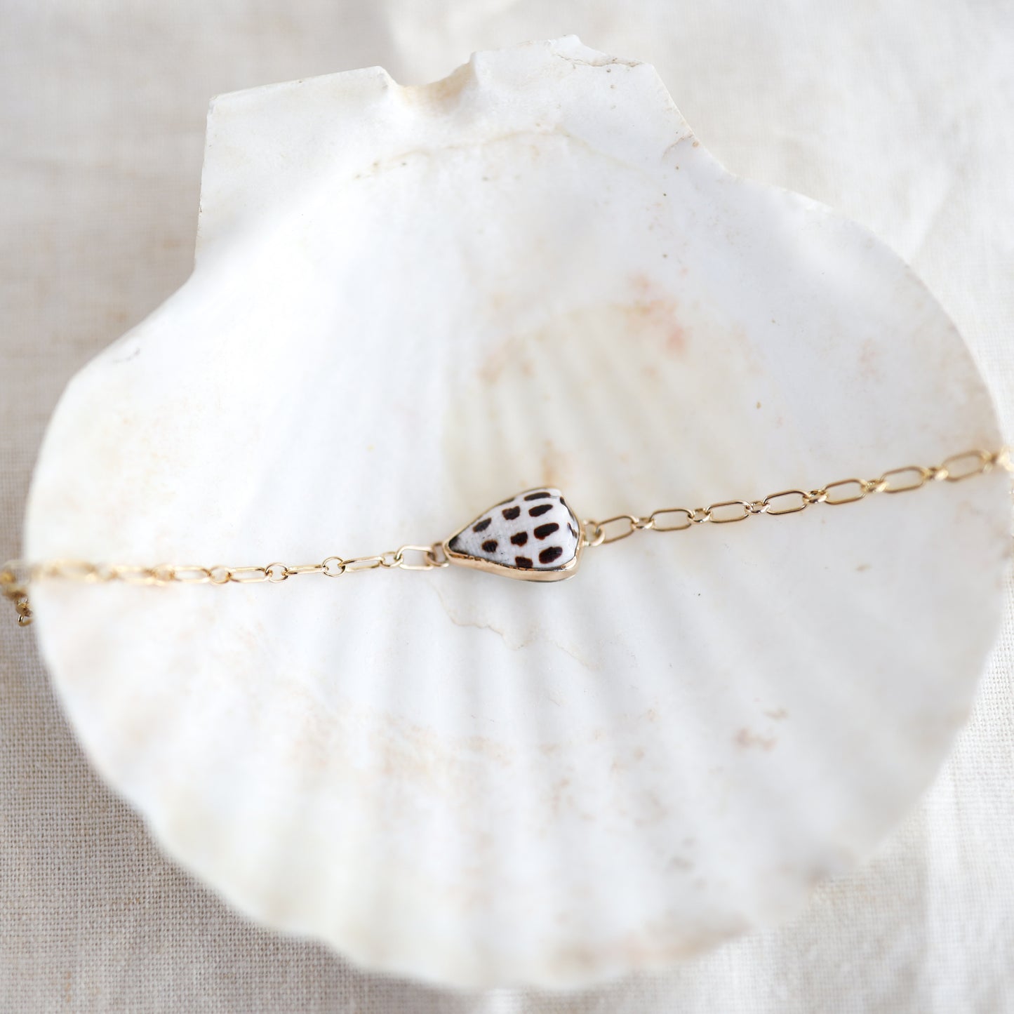Gold Cone Shell Chain Bracelets