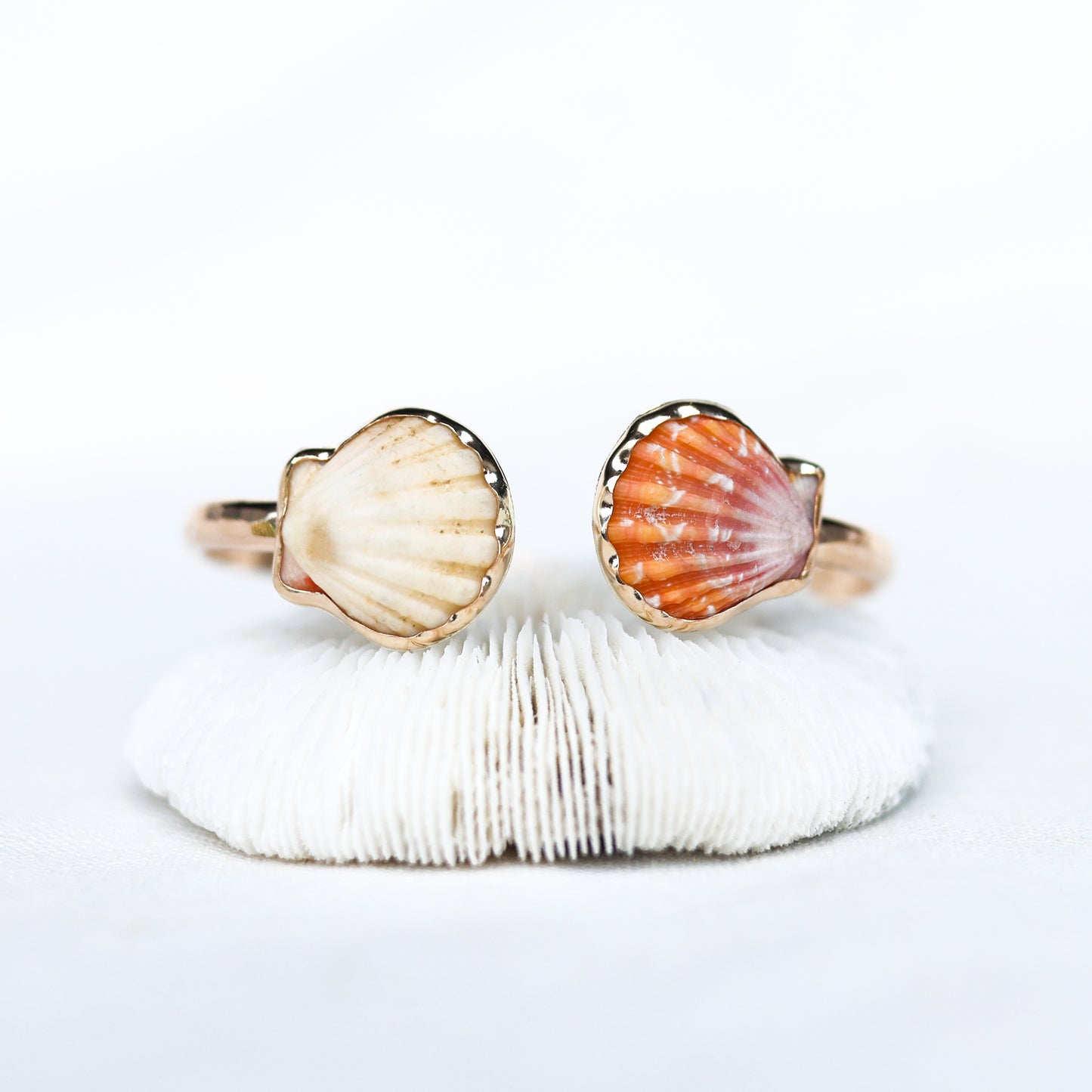 Gold Double Sunrise Shell Cuff