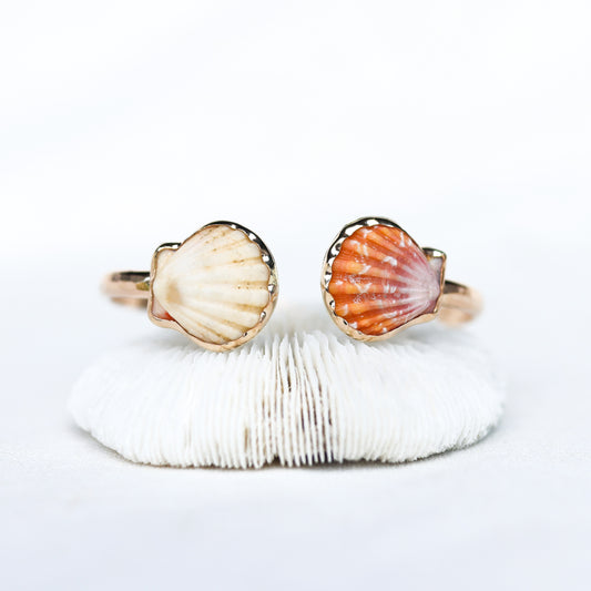 Gold Double Sunrise Shell Cuff